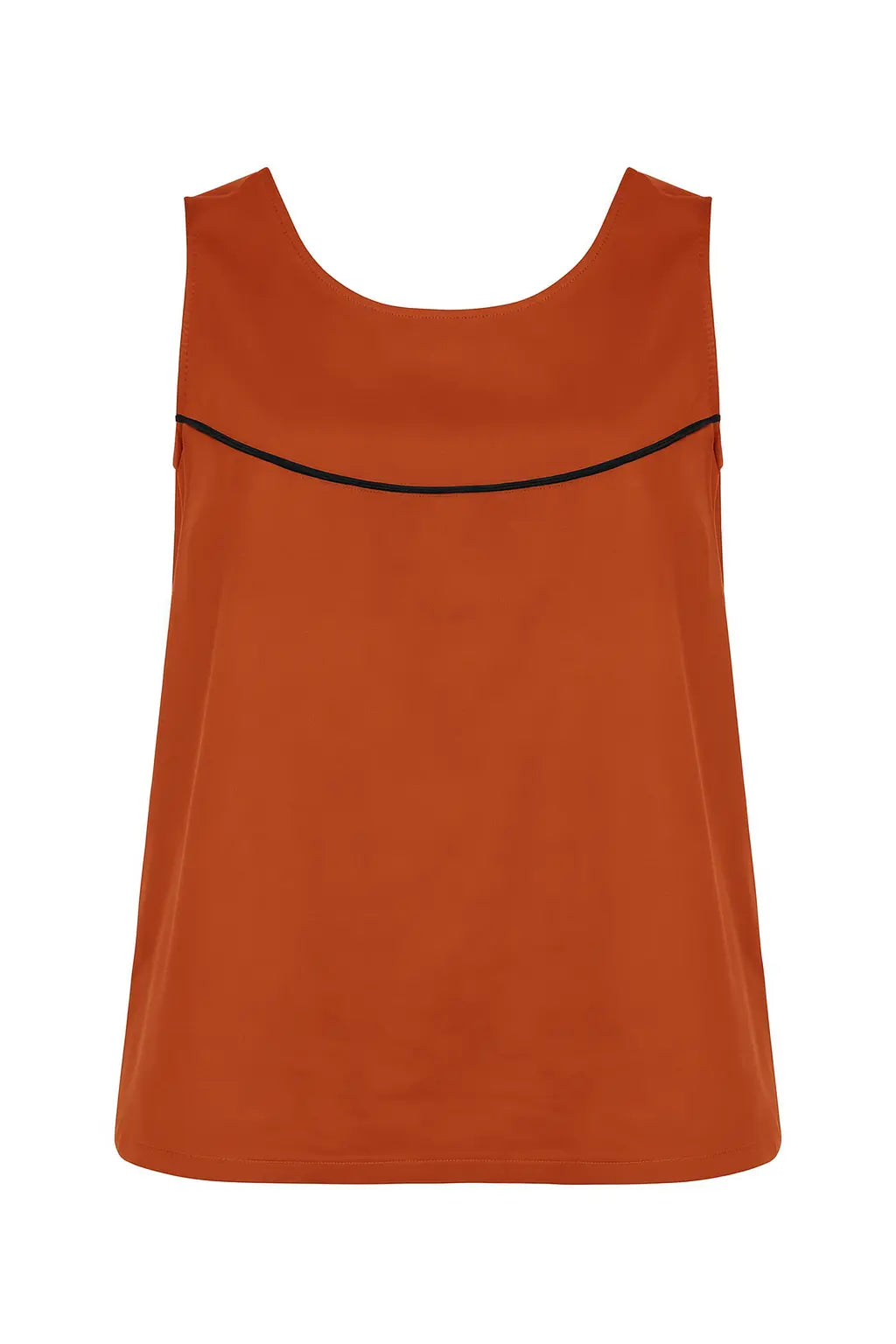 Top girocollo con scollo a V e lacci posteriori DORABELLA