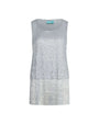 Top giromanica in tessuto lurex con doppio fondo ARGENTO DORABELLA