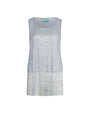 Top giromanica in tessuto lurex con doppio fondo ARGENTO DORABELLA