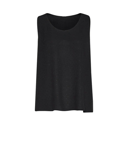 Top in georgette con strass e pizzo NERO DORABELLA