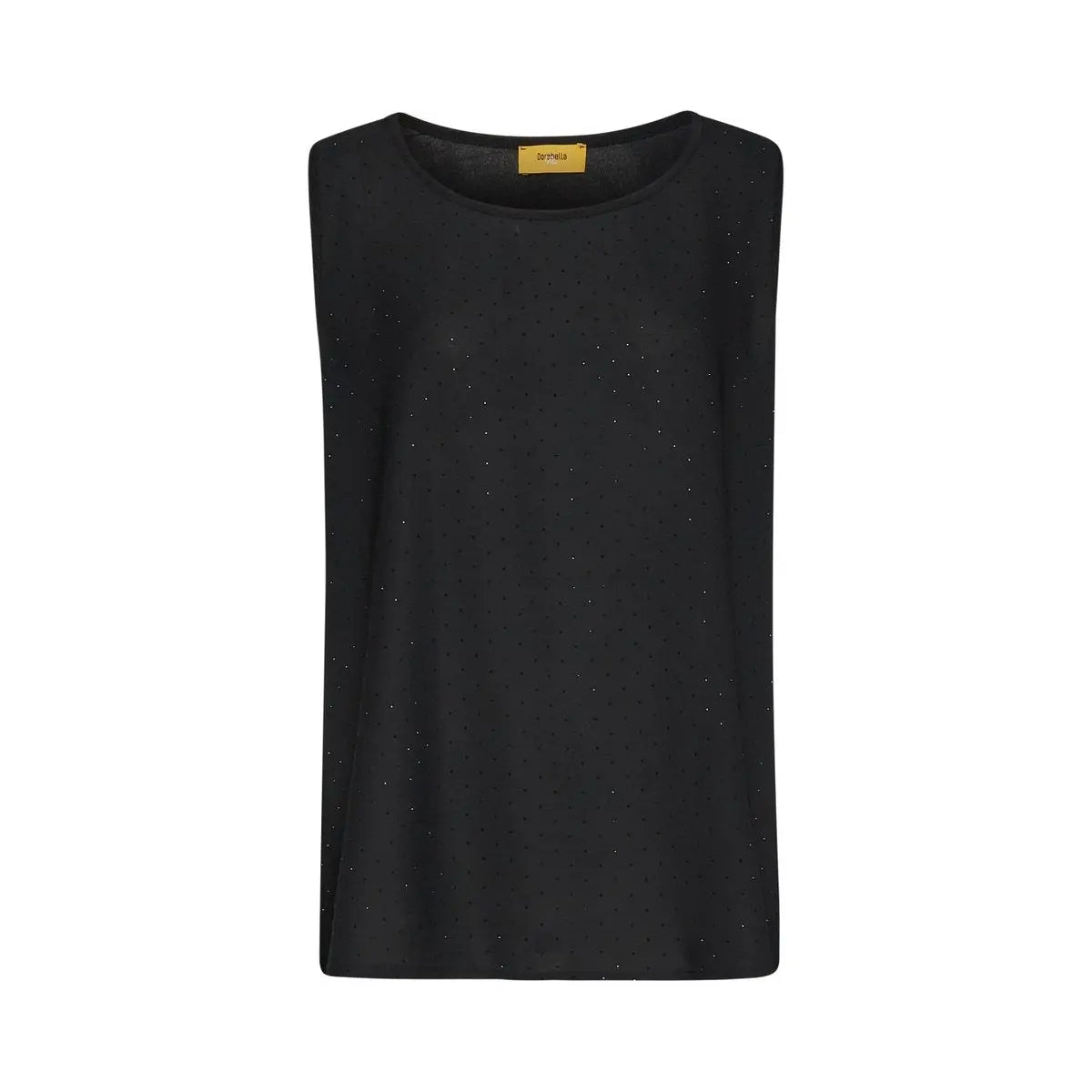Top in georgette con strass frontali NERO DORABELLA PIU' 43