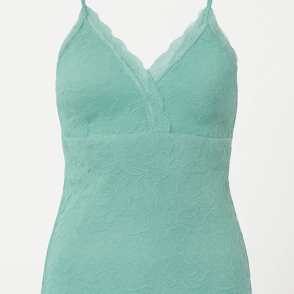 Top in pizzo con scollo incrociato e bretelle Unica by Dorabella