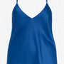 Top in raso con scollo a V e bretelle regolabili Unica by Dorabella Indaco / Taglia Unica (48/50 o XL/XXL)