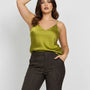 Top in raso con scollo a V e bretelle regolabili Unica by Dorabella