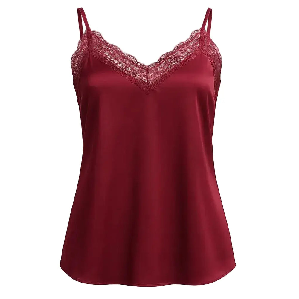Top scollo a V con inserti in pizzo a tono Unica by Dorabella
