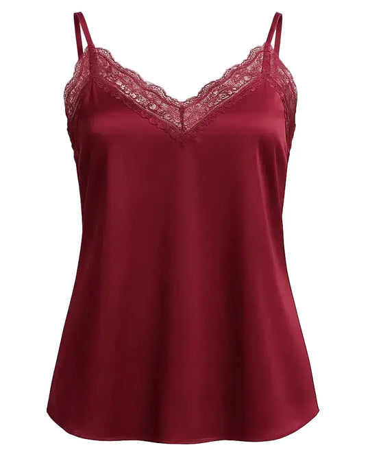 Top scollo a V con inserti in pizzo a tono Unica by Dorabella