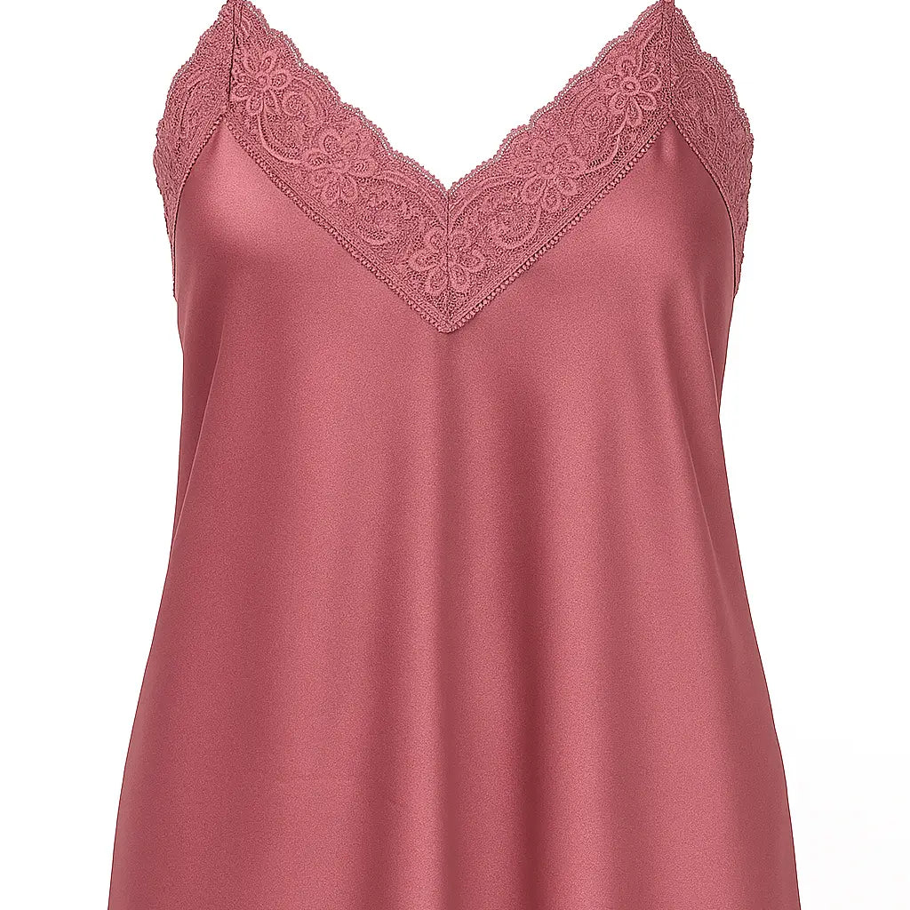 Top scollo a V con inserti in pizzo a tono Unica by Dorabella rosa-bubble-Taglia-Unica-Curvy-fino-alla-54