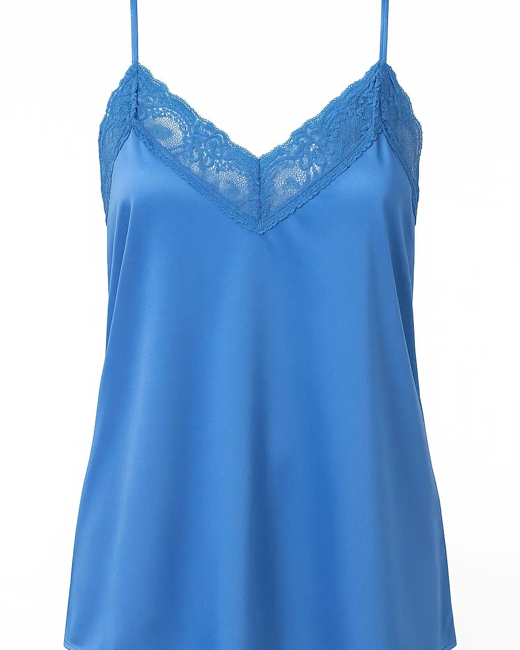 Top scollo a V con inserti in pizzo a tono Unica by Dorabella Celeste-Taglia-Unica-Curvy-fino-alla-54