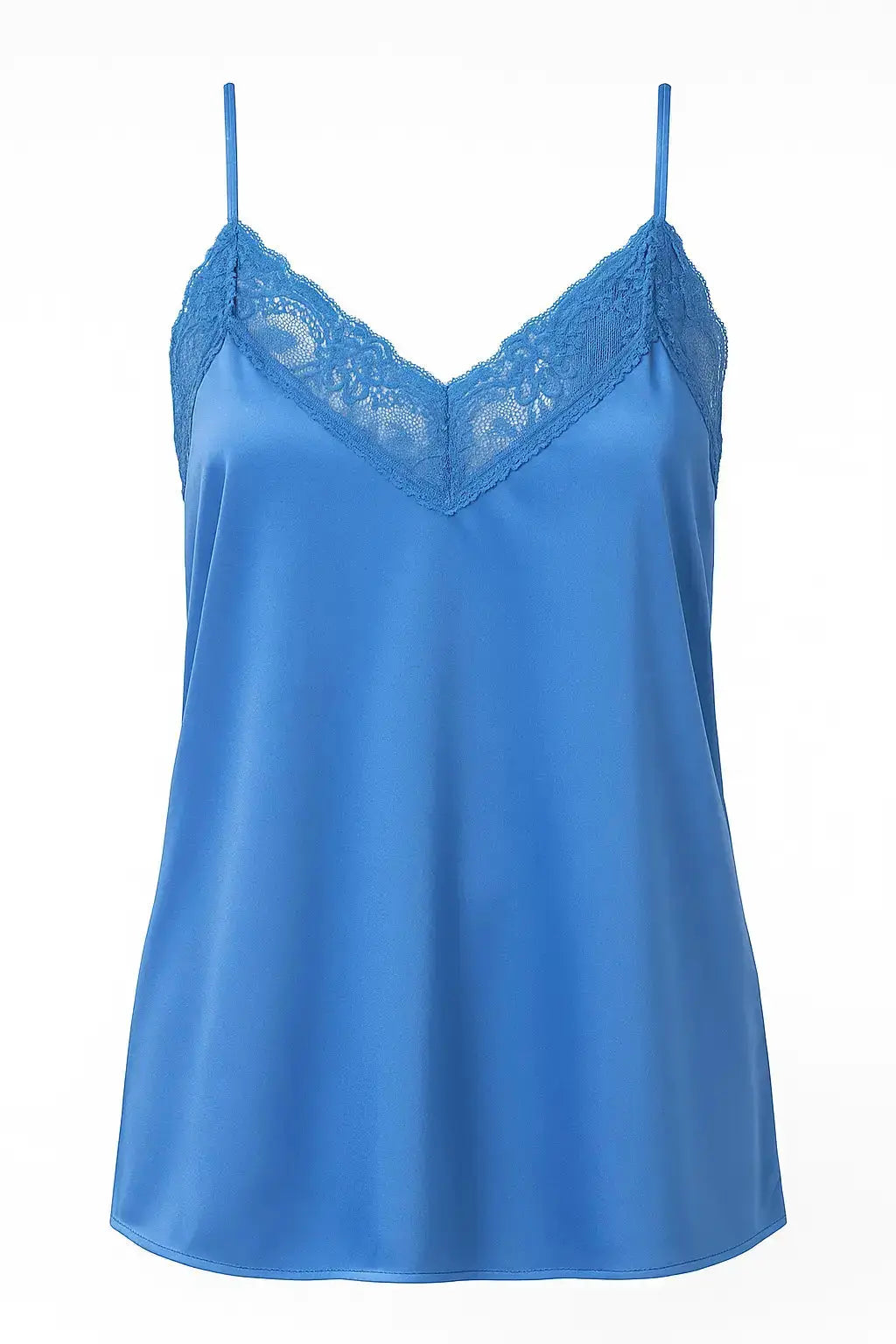 Top scollo a V con inserti in pizzo a tono Unica by Dorabella Celeste-Taglia-Unica-Curvy-fino-alla-54