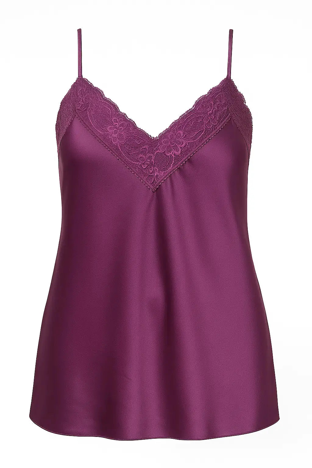 Top scollo a V con inserti in pizzo a tono Unica by Dorabella Uva-Taglia-Unica-Curvy-fino-alla-54