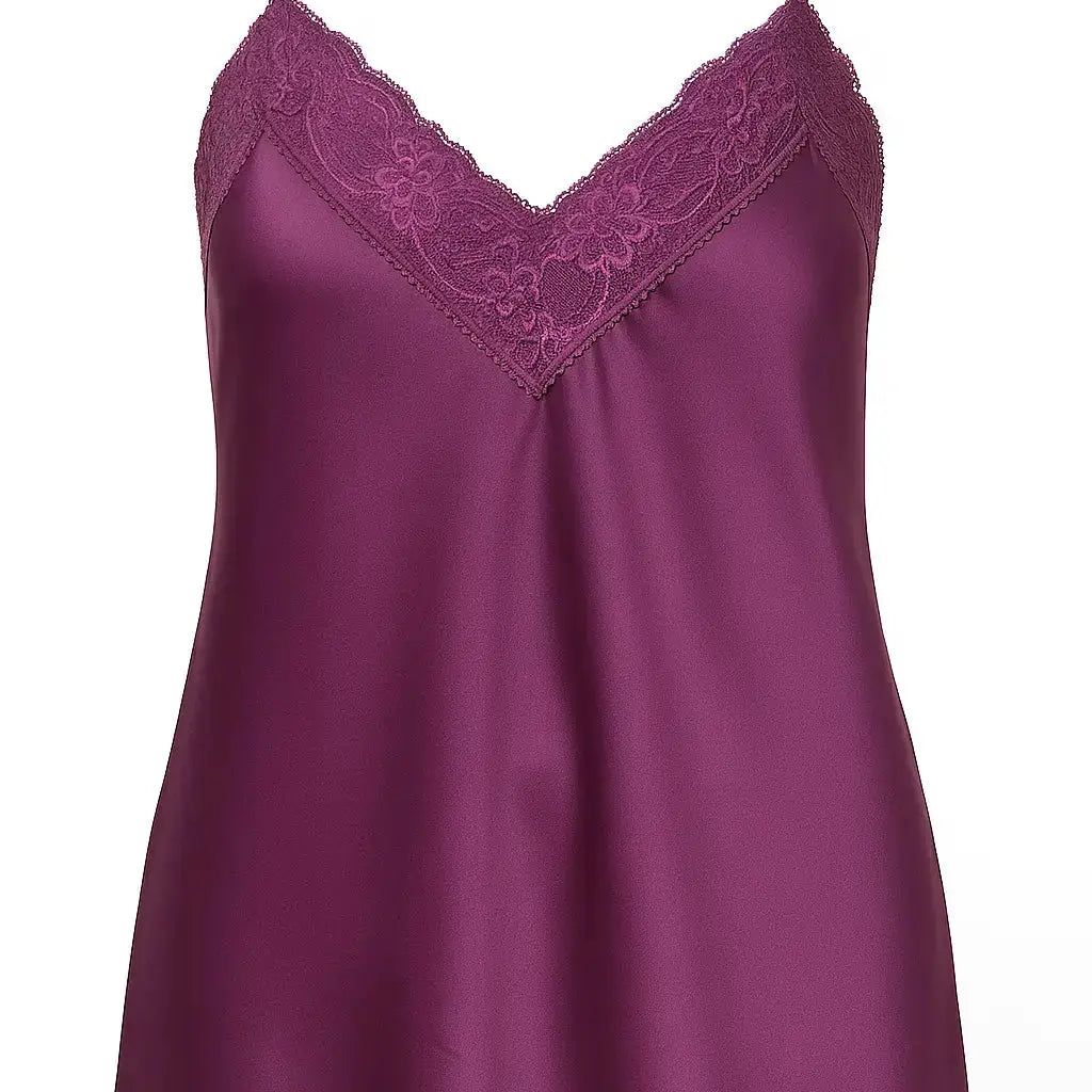 Top scollo a V con inserti in pizzo a tono Unica by Dorabella Uva-Taglia-Unica-Curvy-fino-alla-54