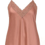 Top scollo a V con inserti in pizzo a tono Unica by Dorabella Rosa-antico-Taglia-Unica-Curvy-fino-alla-54