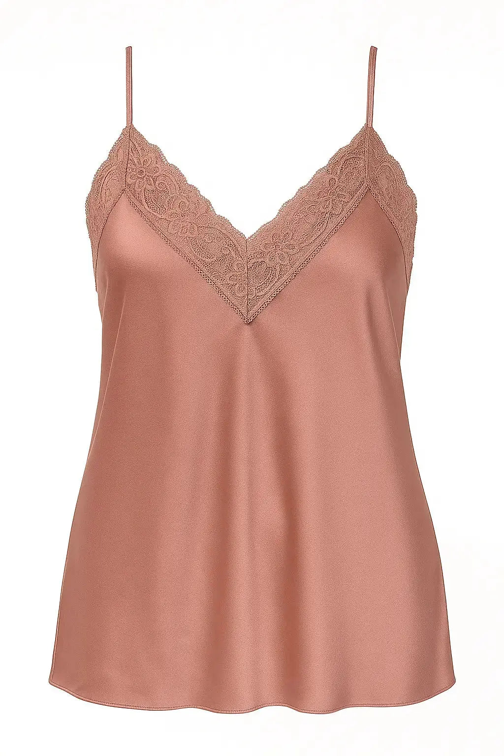 Top scollo a V con inserti in pizzo a tono Unica by Dorabella Rosa-antico-Taglia-Unica-Curvy-fino-alla-54