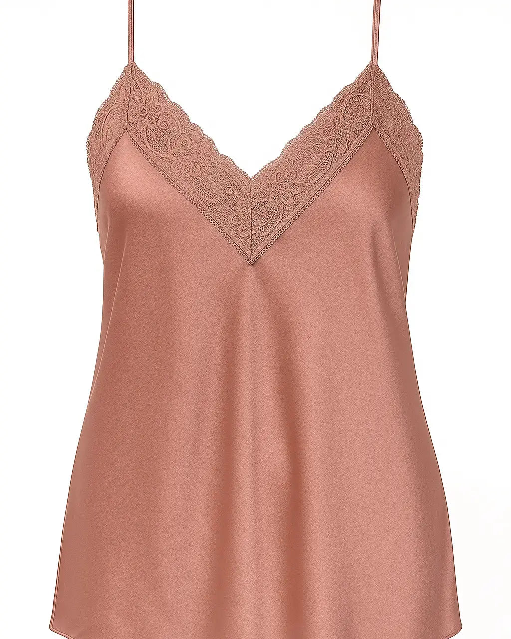 Top scollo a V con inserti in pizzo a tono Unica by Dorabella Rosa-antico-Taglia-Unica-Curvy-fino-alla-54