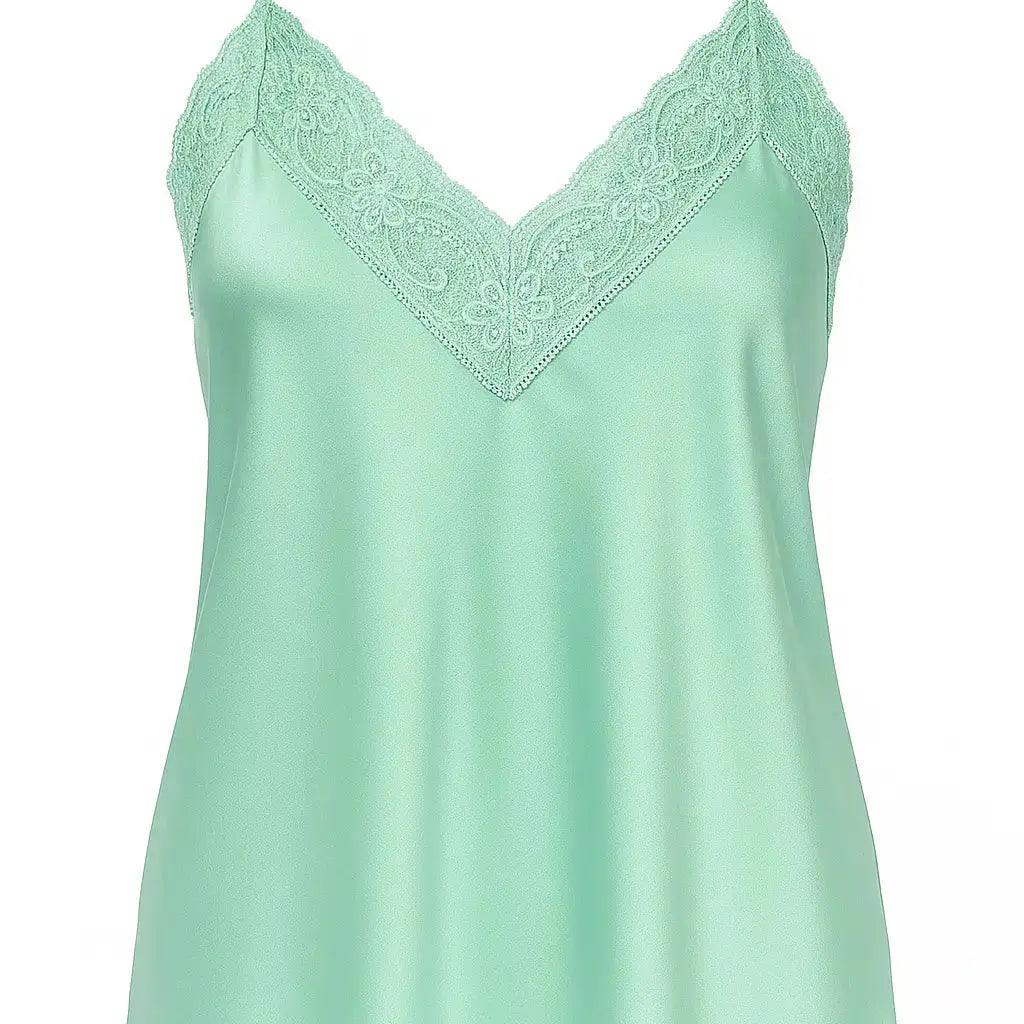 Top scollo a V con inserti in pizzo a tono Unica by Dorabella Acqua-Taglia-Unica-Curvy-fino-alla-54