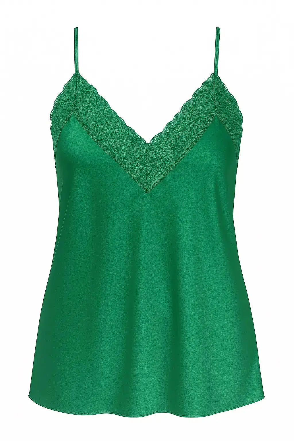 Top scollo a V con inserti in pizzo a tono Unica by Dorabella Verde-bottiglia-Taglia-Unica-Curvy-fino-alla-54