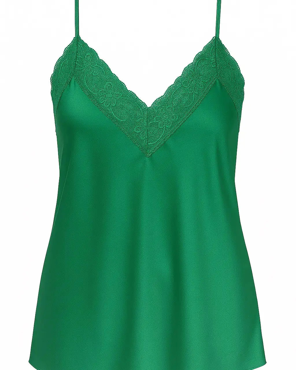 Top scollo a V con inserti in pizzo a tono Unica by Dorabella Verde-bottiglia-Taglia-Unica-Curvy-fino-alla-54