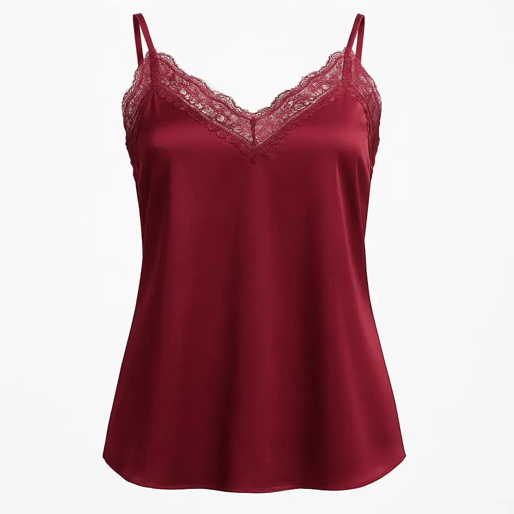 Top scollo a V con inserti in pizzo a tono Unica by Dorabella