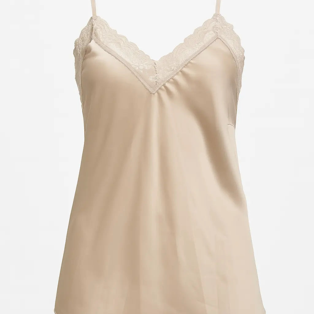 Top scollo a V con inserti in pizzo a tono Unica by Dorabella