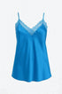 Top scollo a V con inserti in pizzo a tono Unica by Dorabella