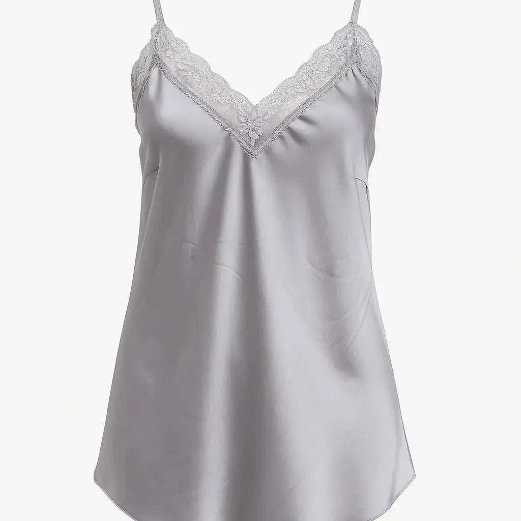Top scollo a V con inserti in pizzo a tono Unica by Dorabella