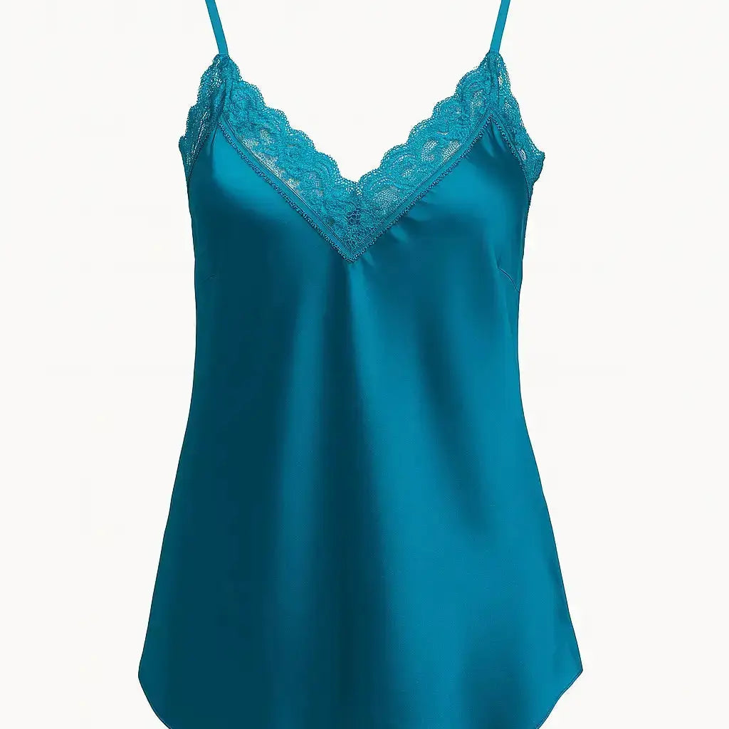 Top scollo a V con inserti in pizzo a tono Unica by Dorabella