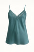 Top scollo a V con inserti in pizzo a tono Unica by Dorabella