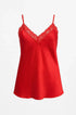 Top scollo a V con inserti in pizzo a tono Unica by Dorabella Rosso / Taglia Unica (48/50 o XL/XXL)