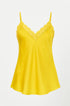 Top scollo a V con inserti in pizzo a tono Unica by Dorabella Giallo / Taglia Unica (48/50 o XL/XXL)