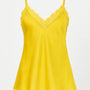 Top scollo a V con inserti in pizzo a tono Unica by Dorabella Giallo / Taglia Unica (48/50 o XL/XXL)