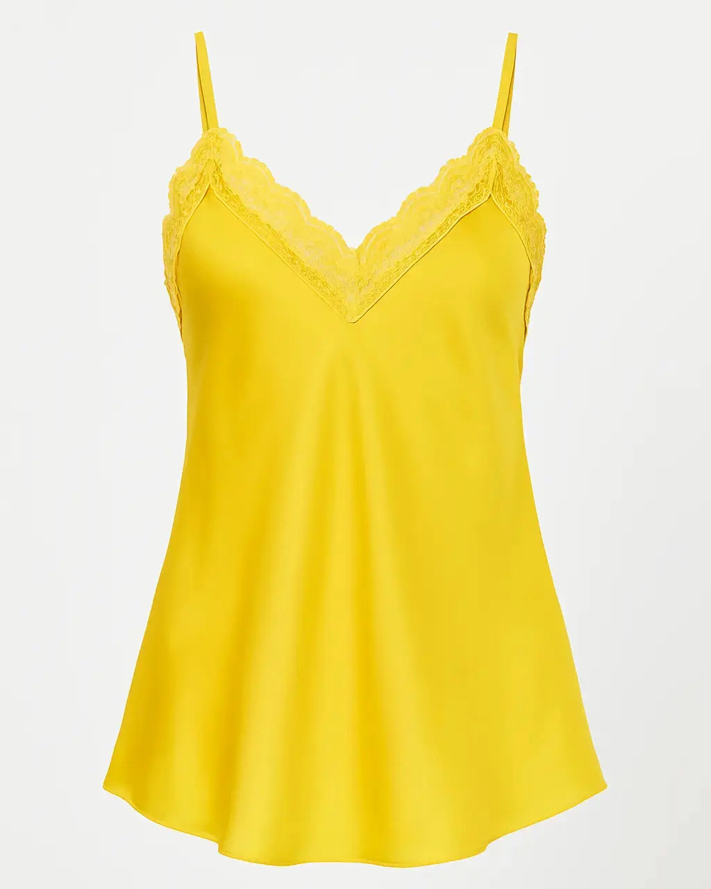 Top scollo a V con inserti in pizzo a tono Unica by Dorabella Giallo / Taglia Unica (48/50 o XL/XXL)