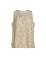 Top smanicato in pizzo floreale con retro in raso tinta unita CHAMPAGNE DORABELLA COUTURE