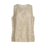 Top smanicato in pizzo floreale con retro in raso tinta unita CHAMPAGNE DORABELLA COUTURE