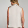Top smanicato in pizzo floreale con retro in raso tinta unita CHAMPAGNE DORABELLA COUTURE