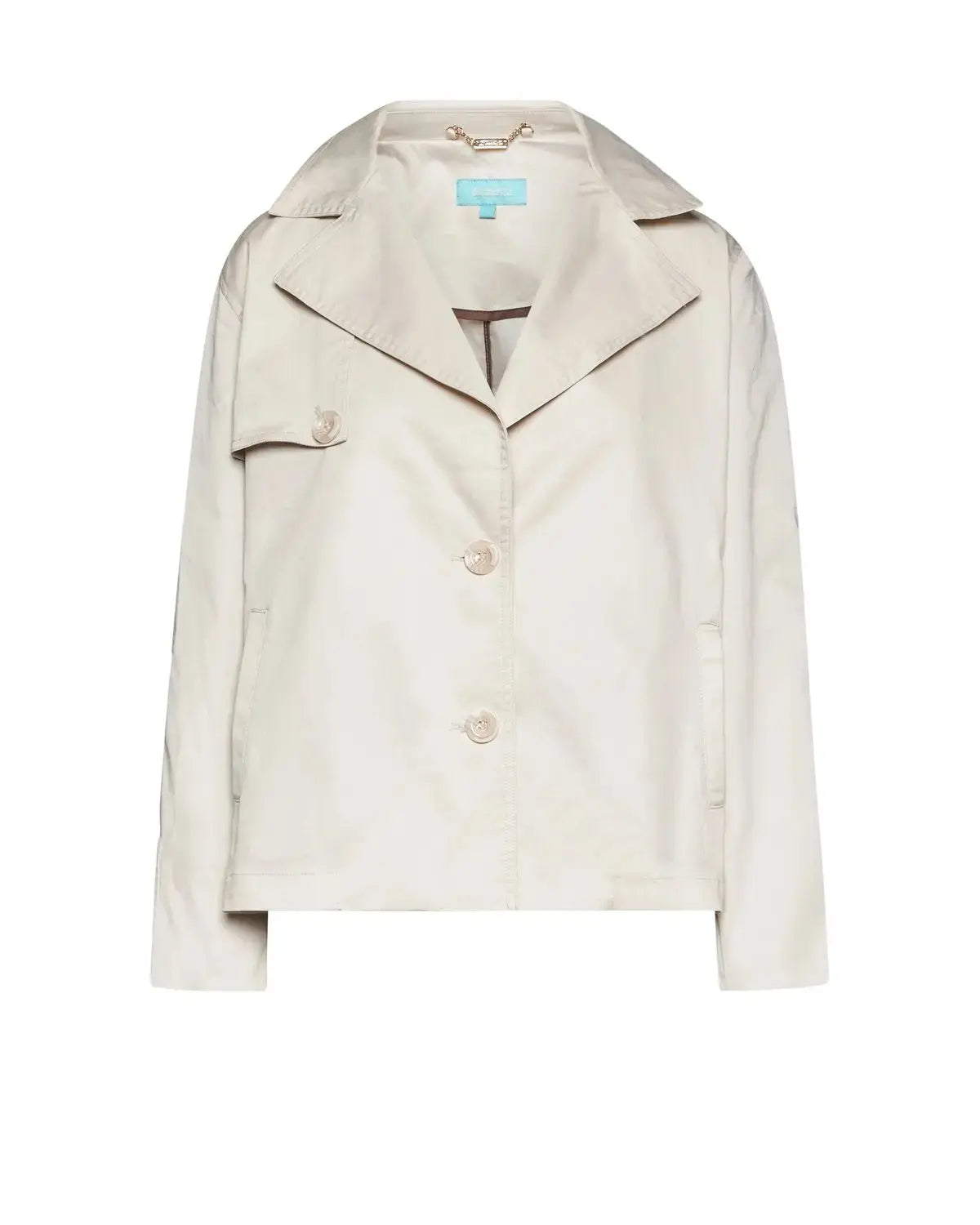 Trench corto con sprone laterale, collo e rever AVORIO DORABELLA