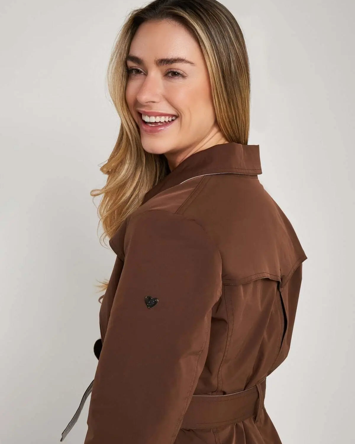 Trench in nylon bi-colore con cintura BEIGE DORABELLA