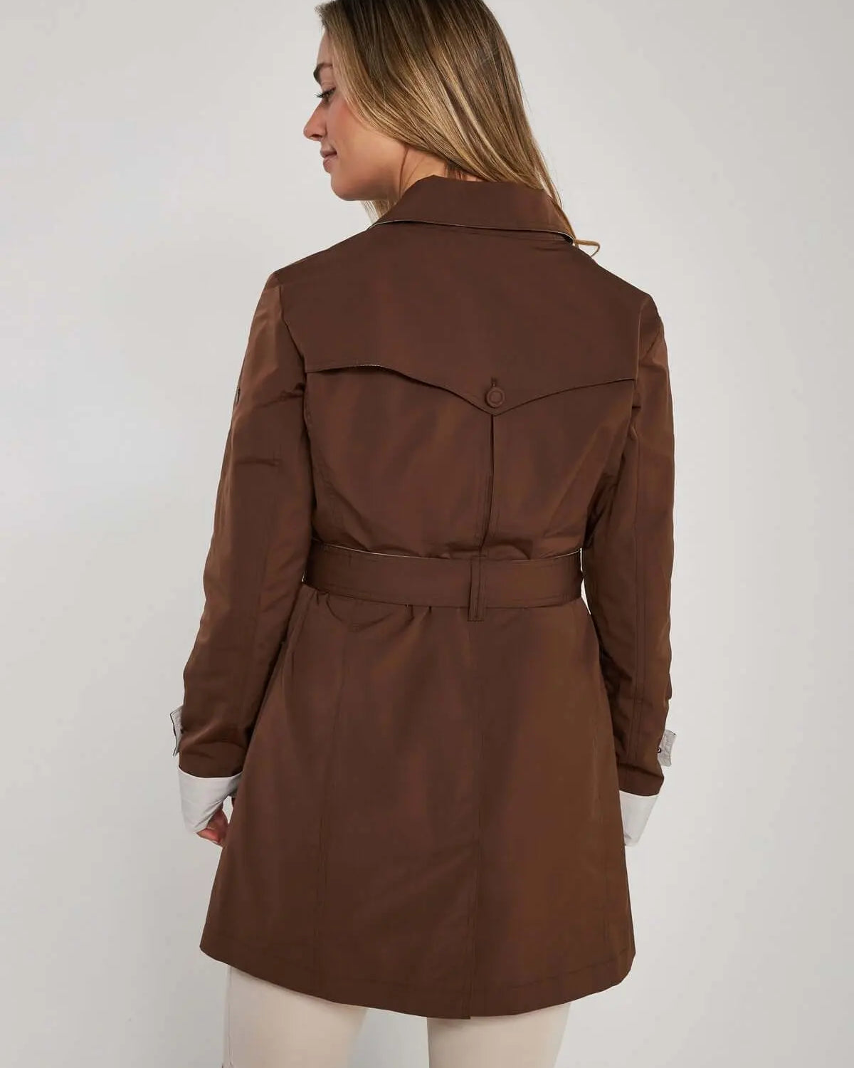 Trench in nylon bi-colore con cintura BEIGE DORABELLA