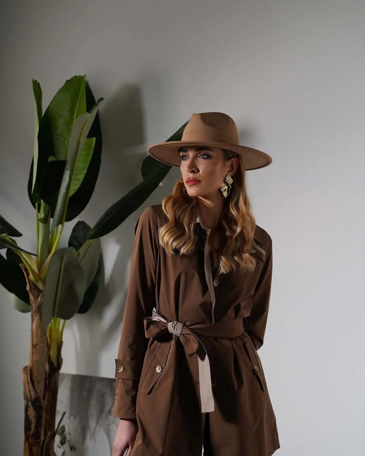 Trench in nylon bi-colore con cintura BEIGE DORABELLA