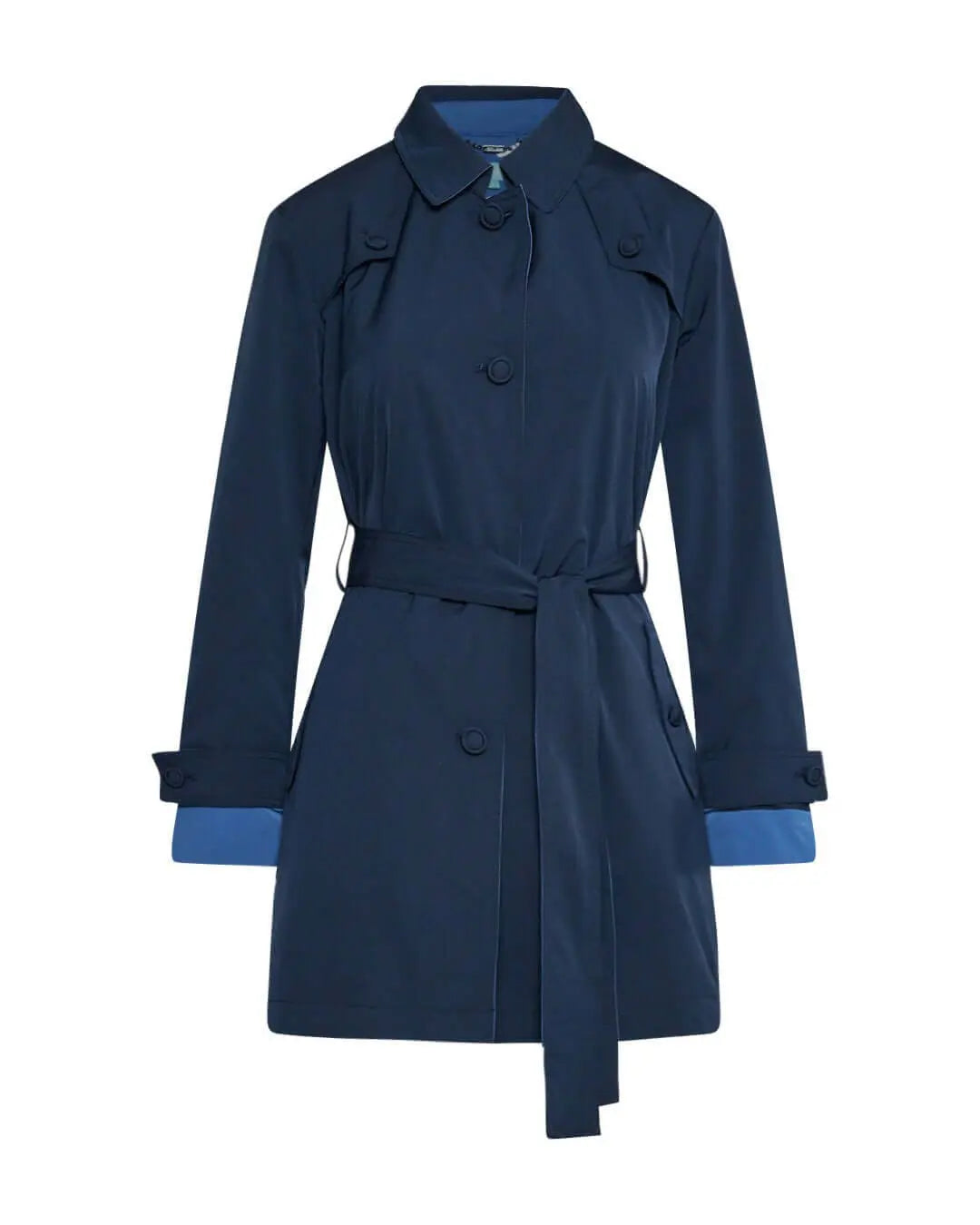 Trench in nylon bi-colore con cintura BLU DORABELLA