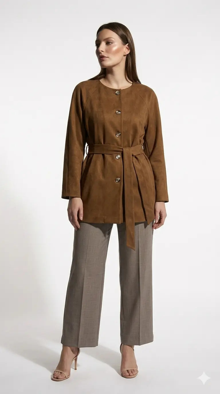 Trench in suede DORABELLA PIU'