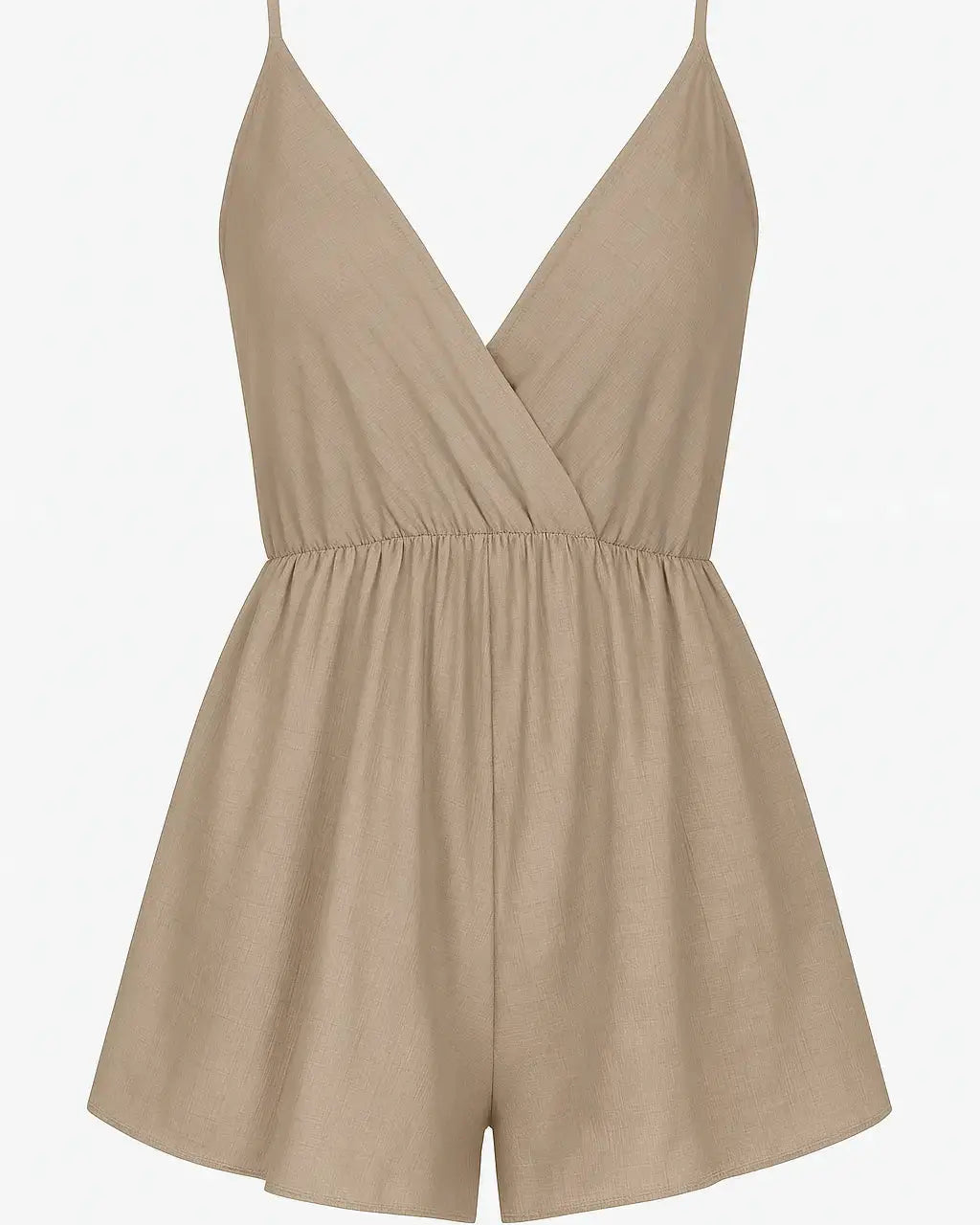 Tuta estiva con spalline sottili e shorts ampi Unica by Dorabella Taglia-unica-44-46-o-M-L-Fango