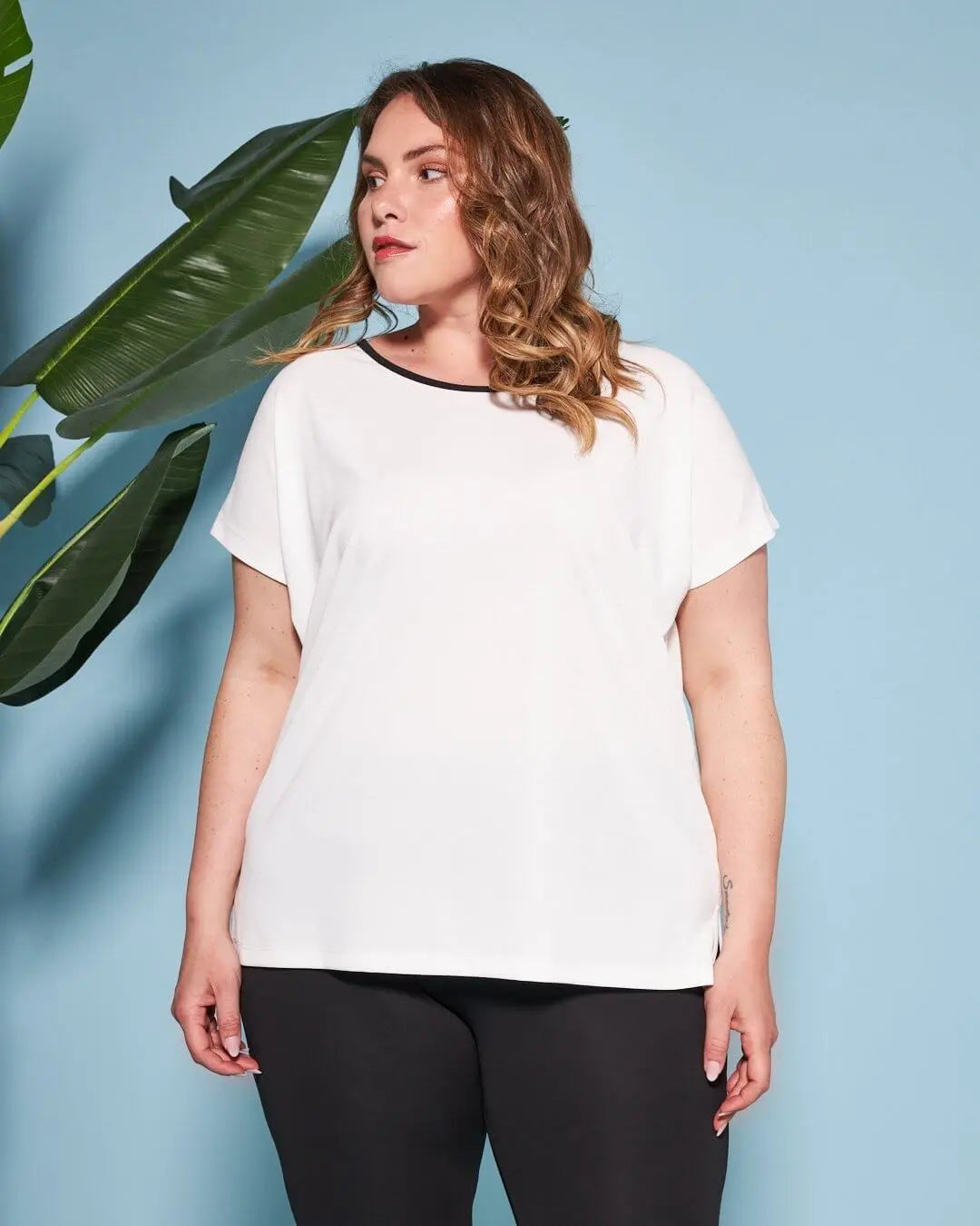 Twin set in jersey elasticizzato con profili a contrasto NERO DORABELLA PIU'