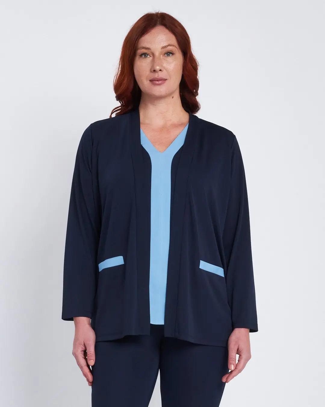 Twinset con spolvero e top bicolor BLU DORABELLA PIU' 49