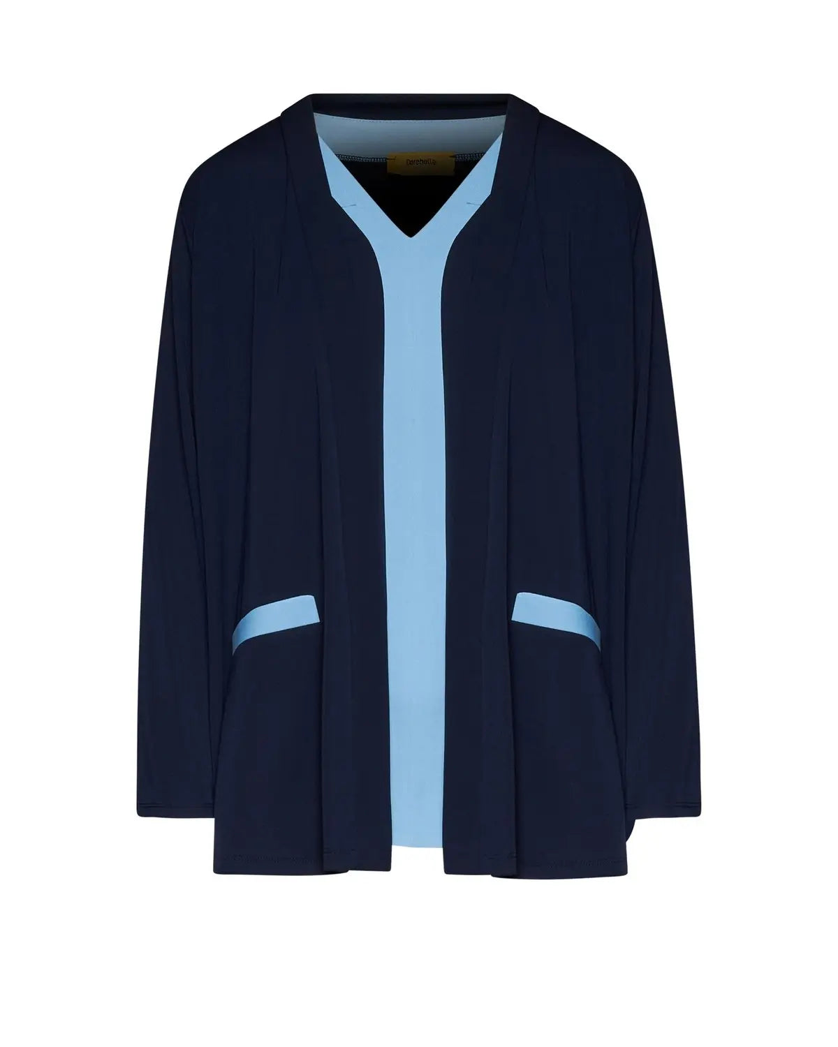 Twinset con spolvero e top bicolor BLU DORABELLA PIU'