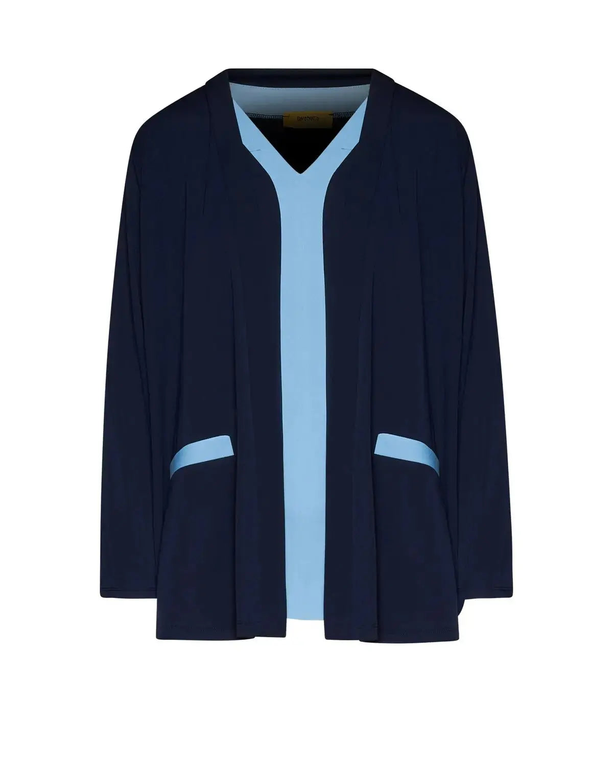 Twinset con spolvero e top bicolor BLU DORABELLA PIU'