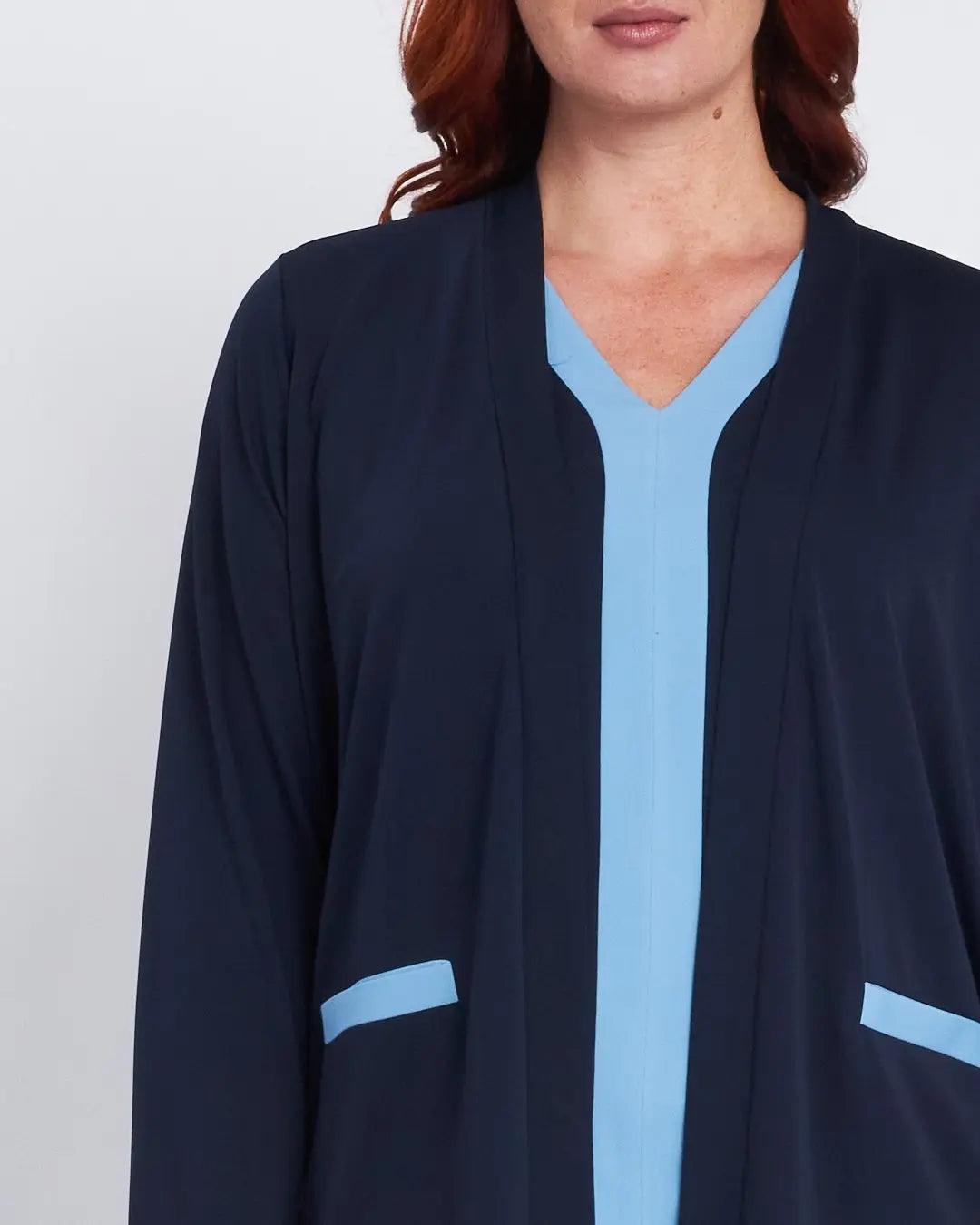 Twinset con spolvero e top bicolor BLU DORABELLA PIU'