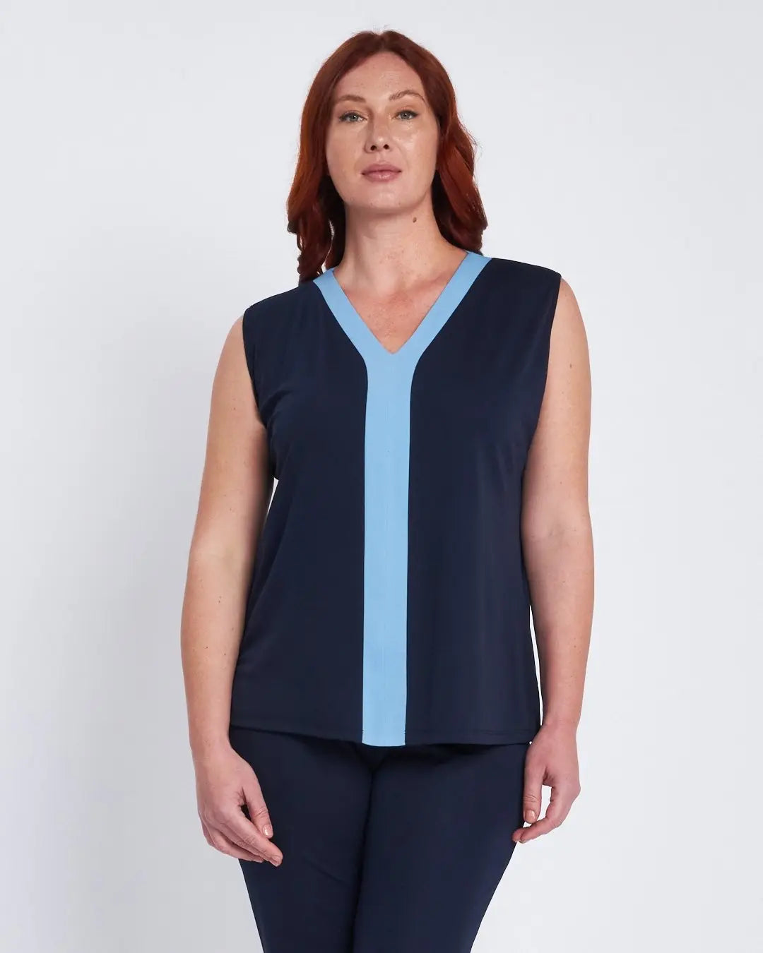 Twinset con spolvero e top bicolor BLU DORABELLA PIU'