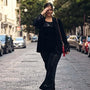 Twinset in velluto con inserti ricamati NERO DORABELLA PIU' 49