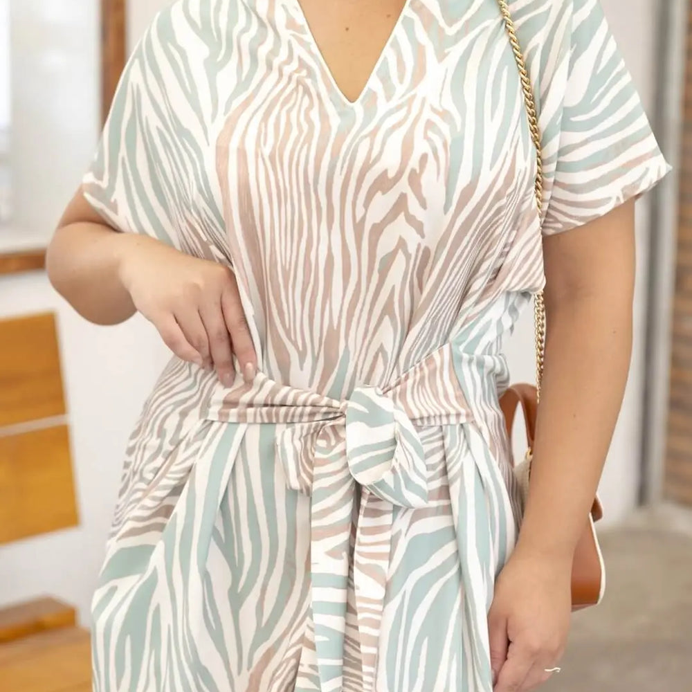 Vestito animalier con cintura ANIMALIER DORABELLA PIU'