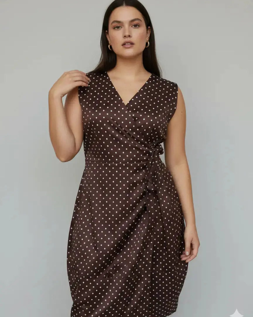 Wrap dress a pois con fondo gonna a palloncino Unica by Dorabella